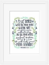 Trust in the Lord Framed Print, White (10x8)