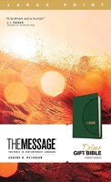 Message Deluxe Gift Bible, Large Print, Green (Imitation Leather)