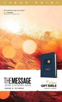 Message Deluxe Gift Bible, Large Print, Navy (Imitation Leather)