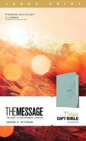 Message Deluxe Gift Bible, Large Print, Teal (Imitation Leather)