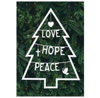 Love, Hope, Peace Christmas Tree Cards (pack of 6) (Cards)