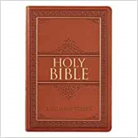 KJV Large Print Thinline Bible, Tan, Thumb Indexed (Imitation Leather)