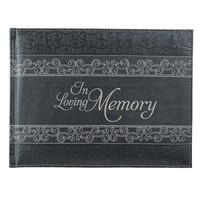 In Loving Memory Charcoal Guest Book (Imitation Leather)