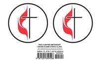 United Methodist Cross & Flame Static Cling (Pkg of 2) (Stickers)