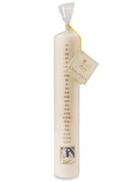 White Dated Advent Candle, Nativity Design (Individual) (General Merchandise)
