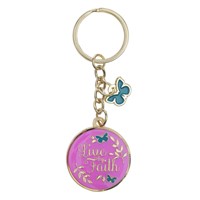 Live by Faith Metal Keyring with Link Chain (Keyring)