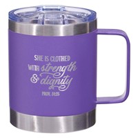 Strength and Dignity Purple Camp Style Stainless Steel Mug (General Merchandise)