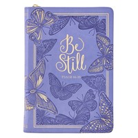 Be Still Butterfly Faux Leather Classic Journal with Zip (Imitation Leather)