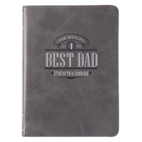 World's Best Dad Gray Faux Leather Handy-Sized Journal (Imitation Leather)