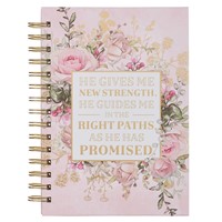He Gives Me New Strength Large Wirebound Journal (Spiral Bound)