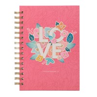 Love Pink Floral Large Wirebound Journal (Spiral Bound)