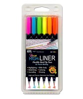 Neon Highlighter Hard-Tip (Set of 6) (Pen)