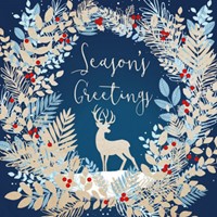 Christmas Cards: Wreath & Stag (Pack of 4) (Cards)