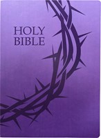 KJVER Holy Bible, Crown Of Thorns Design, Large Print, Royal (Leather Binding)