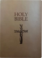 KJVER Holy Bible Cross Design, Large Print, Coffee Ultrasoft (Leather Binding)