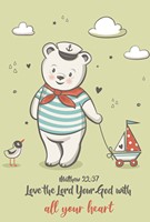 Memo Pad Bear Series: All Your Heart - Matt 22:37 (Notebook / Blank Book)