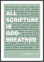 All Scripture Is God Breathed - 2 Timothy 3:16 A4 - Green (Poster)