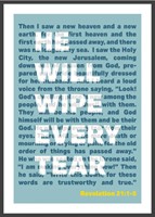 He Will Wipe Every Tear - Revelation 21 - A3 Print - Blue (Poster)