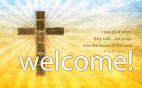 Welcome - Cross & Sunrays Pew Cards -  3