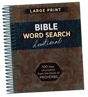 Bible Word Search Devotional (Large Print) (Spiral Bound)