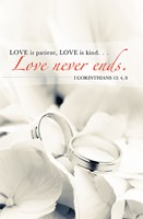 Love Never Ends/Rings Wedding Bulletin (Pkg of 50) (Bulletin)
