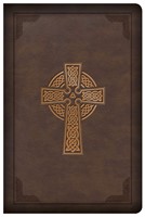KJV Large Print Compact Reference Bible, Celtic Cross Brown (Imitation Leather)