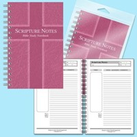 Scripture Notes Bible Study Notebook, Rose (Spiral Bound)