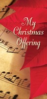 Christmas Poinsettia & Music Christmas Offering Envelope (Pk (Loose-leaf)