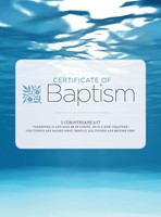 Baptism Water And Clouds Folded Certificate (Pack of 6) (Certificate)