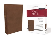 NKJV Open Bible, Brown Genuine Leather, Red Letter Edition (Genuine Leather)