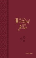 Journal: Walking with Jesus, Red/White (Imitation Leather)