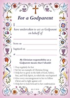 Godparent Card New Pink (Pack Of 40) (Certificate)