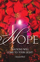 Hope Advent Candle Sunday 1 Bulletin (Pkg of 50) (Loose-leaf)