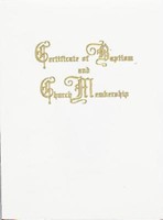 Traditional Steel-Engraved Certificate of Baptism and Church (Miscellaneous Print)