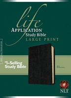 NLT Life Application Study Bible Large Print, Black (Bonded Leather)