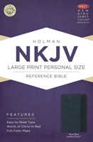 NKJV Large Print Personal Size Reference Bible, Slate Blue (Imitation Leather)