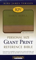 KJV Giant Print Personal Size Reference Bible, Tan/Olive (Flexisoft)