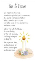 Be at Peace Prayer Card (Paperback)