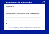 Certificate Of Christian Baptism (Pack Of 10) (Certificate)