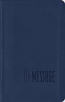 Message Compact Bible: Mid Blue Leather Look (ITPE)