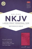NKJV Large Print Personal Size Reference Bible, Pink (Imitation Leather)