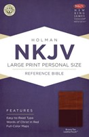NKJV Large Print Personal Size Reference Bible, Brown/Tan (Imitation Leather)