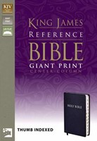 KJV Reference Bible Giant Print Indexed, Navy (Bonded Leather)