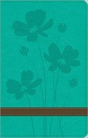 GW Thinline Bible Turquoise/Brown, Flower Design Duravella (Leather Binding)