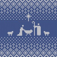 Blue Manger Blue Knit Pattern (Pack of 6) (Cards)
