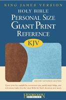 KJV Giant Print Personal Size Reference Bible, Blue/Brown (Flexisoft)