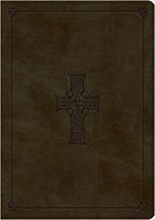 ESV Study Bible, TruTone, Olive, Celtic Cross Design (Imitation Leather)