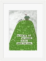 As For Me Hill & House Framed Print, White (10x8) (General Merchandise)