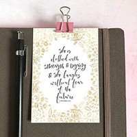 She Is Clothed With Strength & Dignity Mini Card