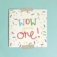 Wow You're One Greeting Card & Envelope Pink (Cards)